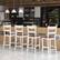Angle. Costway - Wooden Bar Stool Set of 4 Bar Chairs with LVL Rubber Wood Frame, Backrest, Footrest - White.