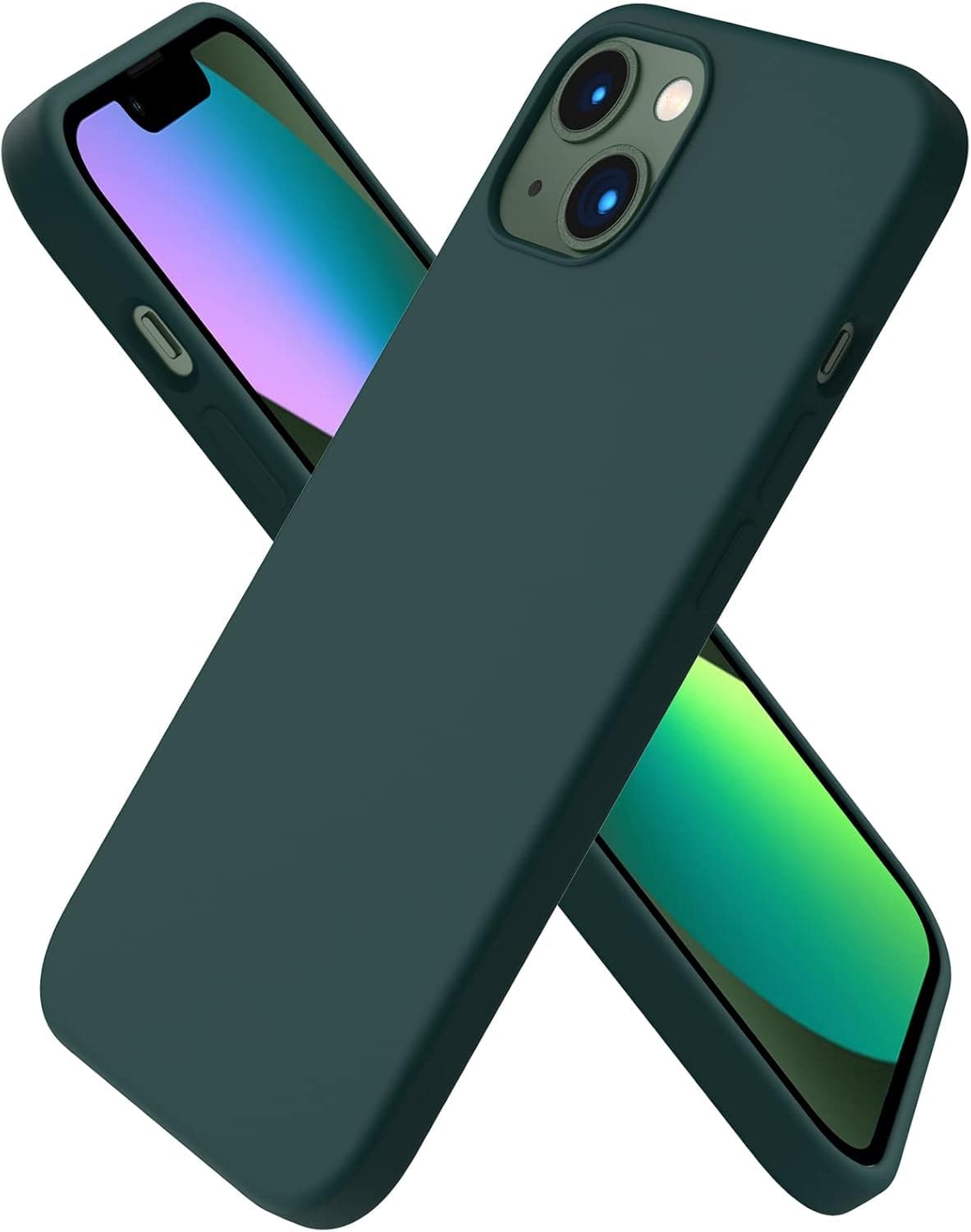 Front. Ornarto - ORNARTO Compatible with iPhone 13 Case 6.1", Slim Liquid Silicone 3 Layers Full Covered Cover-Olive Green - Olive Green.