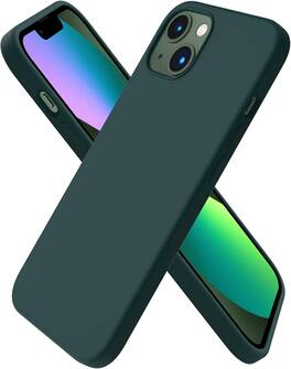 Ornarto - Compatible with iPhone 13 Case 6.1", Slim Liquid Silicone 3 Layers Full Covered Cover - Olive Green