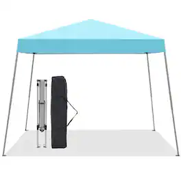 Ainfox - 10x10Ft Slant leg Pop Up Canopy Tent,Portable Instant Folding Shelter Gazebos - Sky Blue