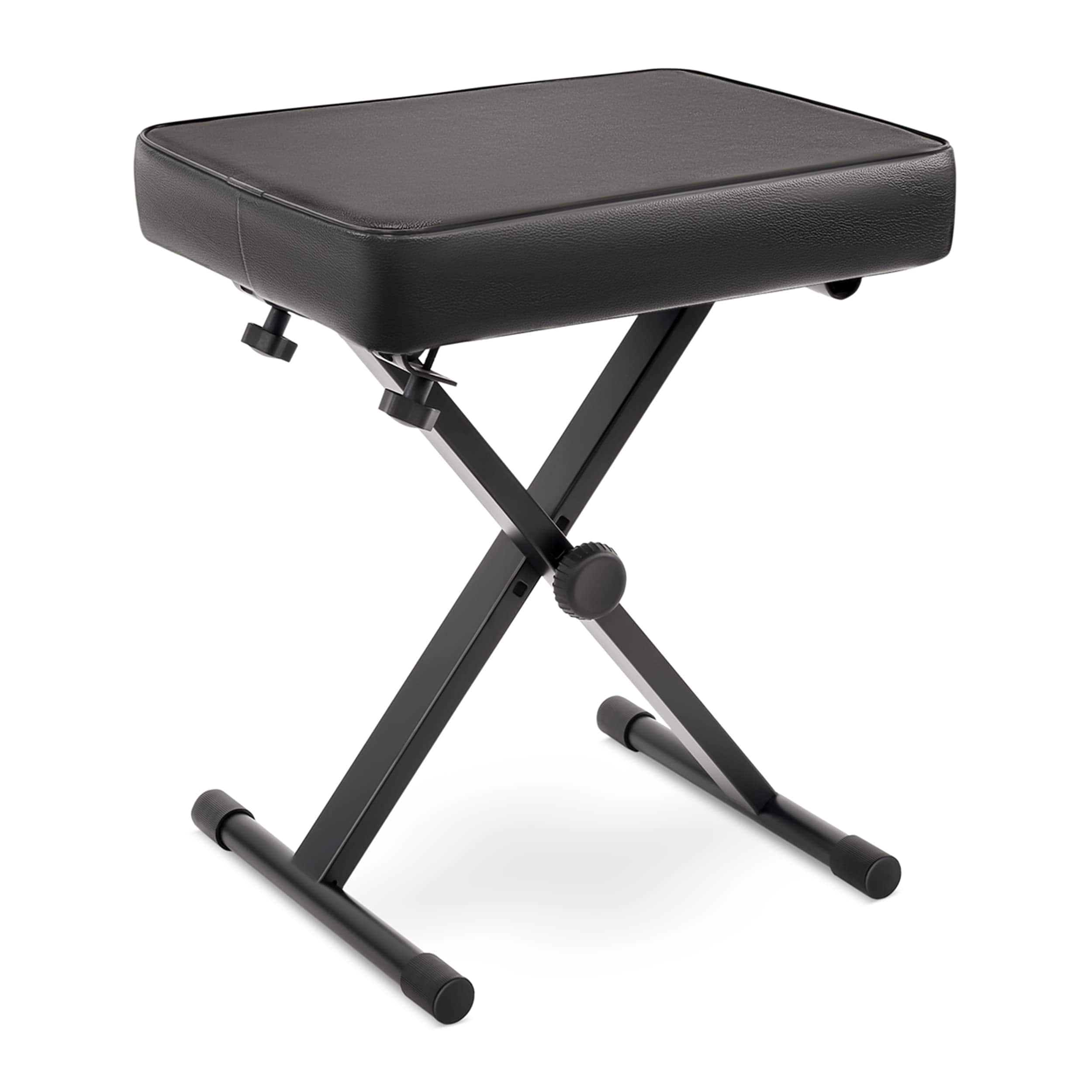Pyle - Adjustable Padded Keyboard Bench, X-Style, Non-Slip Rubber Feet, Fits All Playing Styles - PKBENTS
