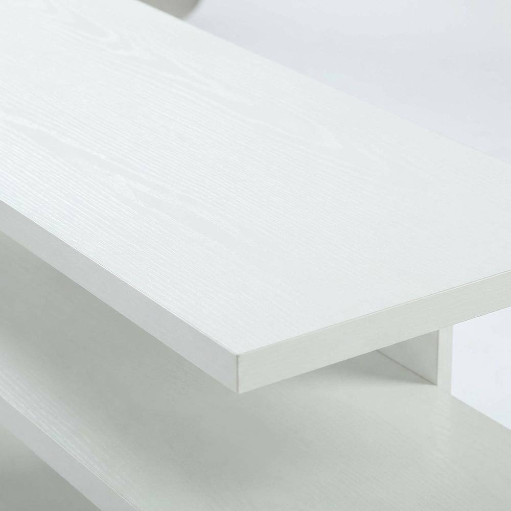 Alt View 4. FurniFact - White 1-Drawer TV Stand with Shelves for TVs Up to 65 Inches, Contemporary Style - White.