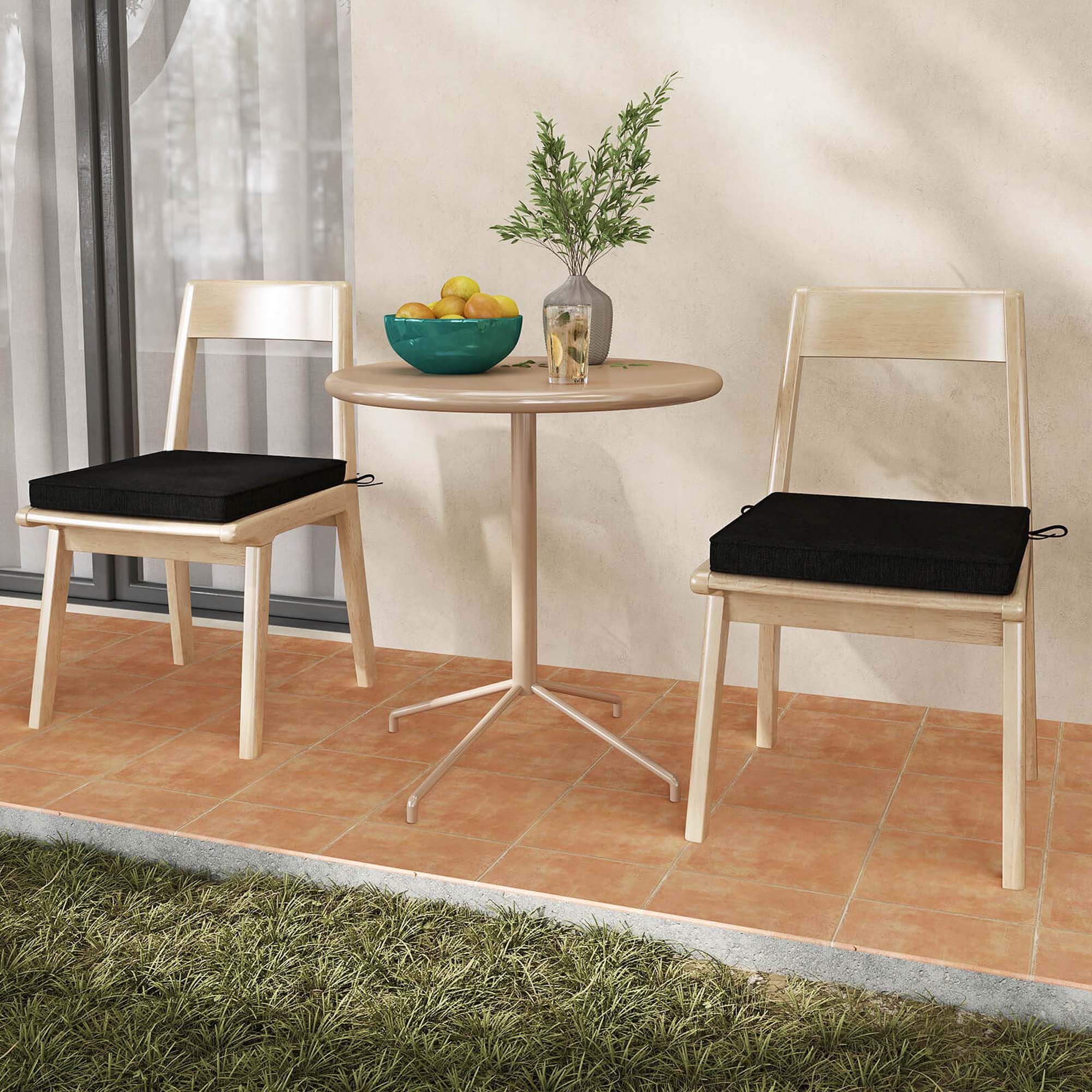 Alt View 1. Costway - Costway Outdoor Chair Cushion Set of 2 Waterproof Fade-Resistant Olefin Seat Cushions - Black.