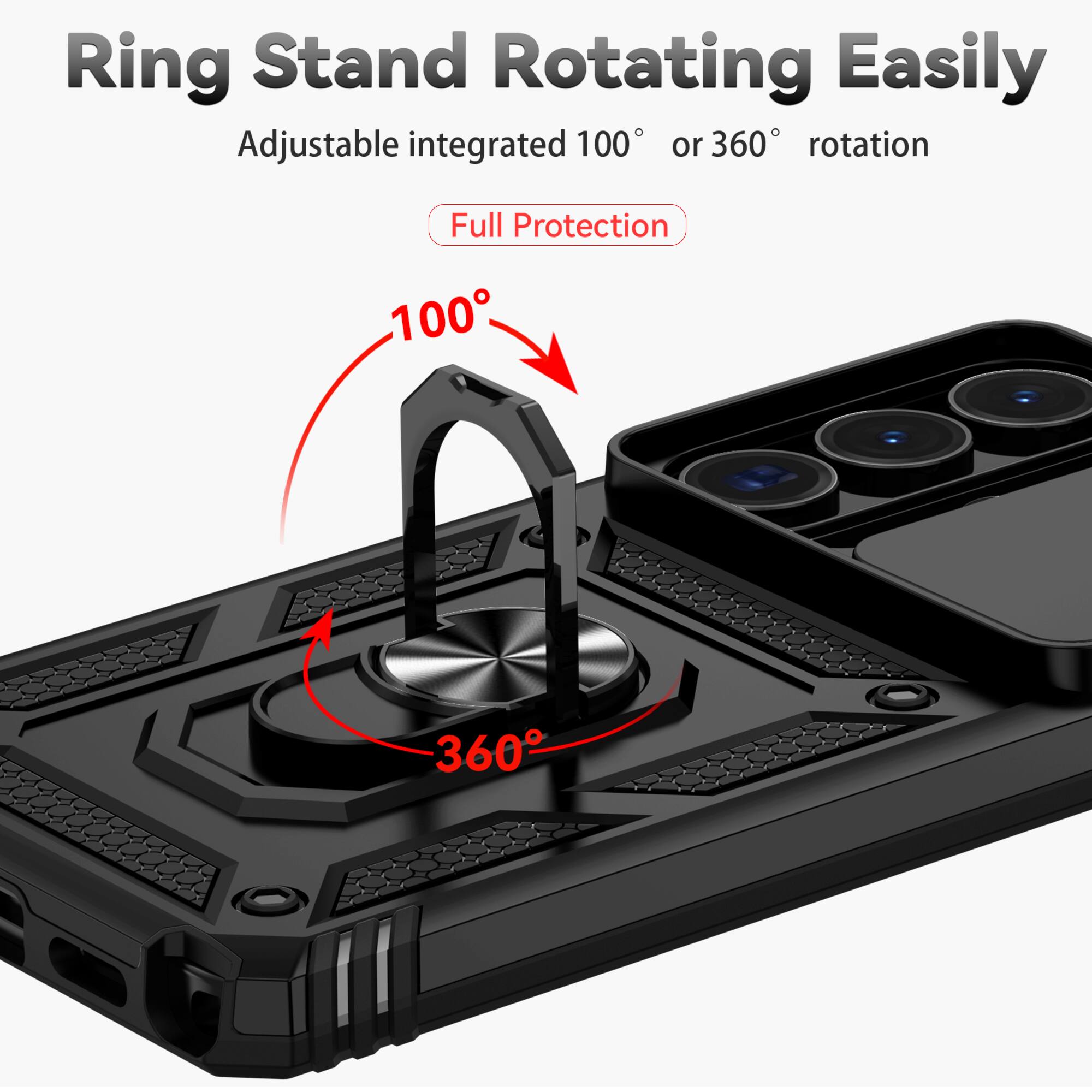 Ring Stand Rotating Easily  
Adjustable integrated 100° or 360° rotation  
Full Protection
