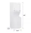 The image shows a white appliance, which is a combination of a washer and dryer. The appliance is 74.88 inches tall, 27.38 inches wide, and 23.75 inches deep.