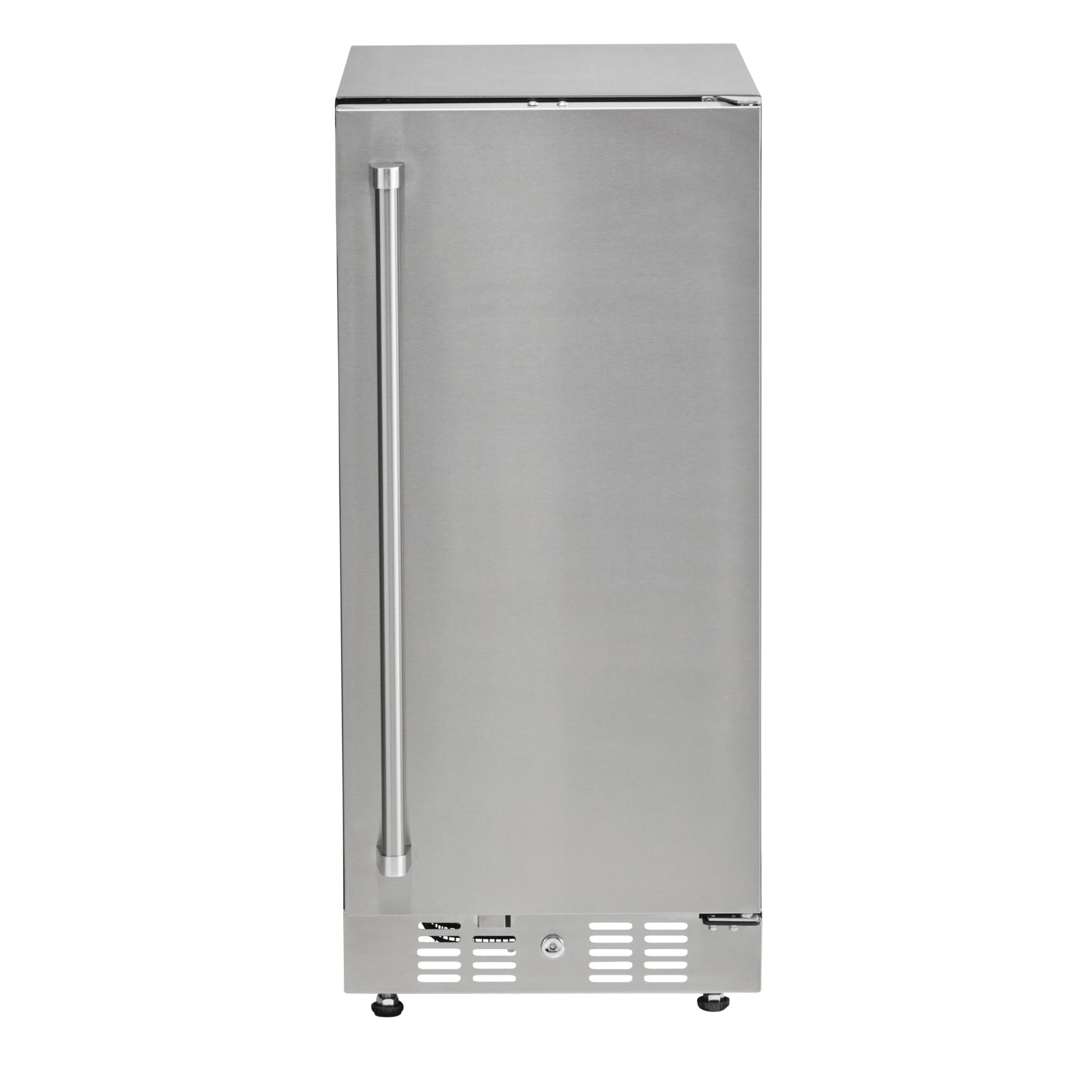 Front. Coyote - Coyote Outdoor Living 15" 3 Cu. Ft. Built-in Compact Refrigerator with Reversible Hinge - Stainless Steel.