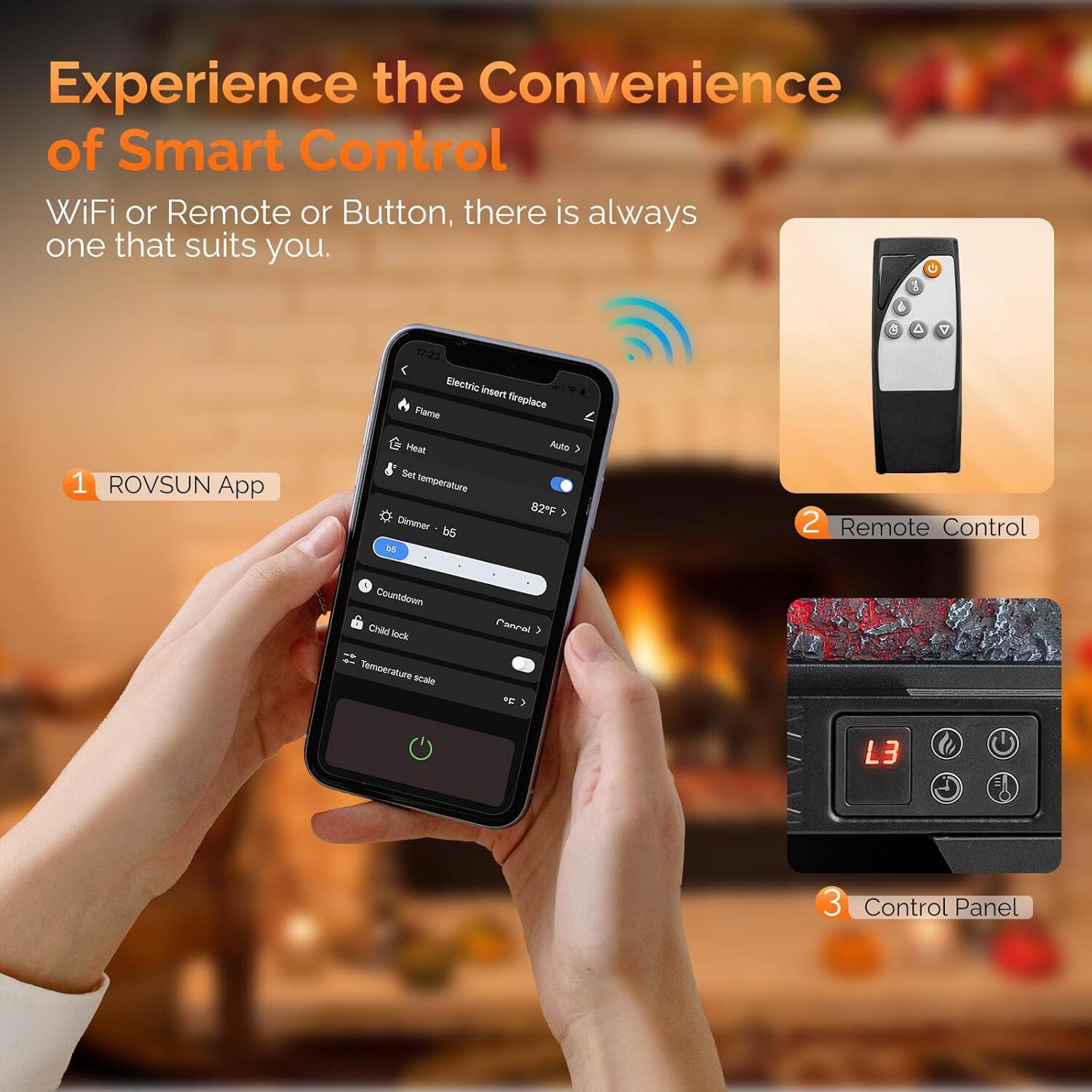 Experience the Convenience of Smart Control

WiFi or Remote or Button, there is always one that suits you.

1. ROVSUN App
2. Remote Control
3. Control Panel