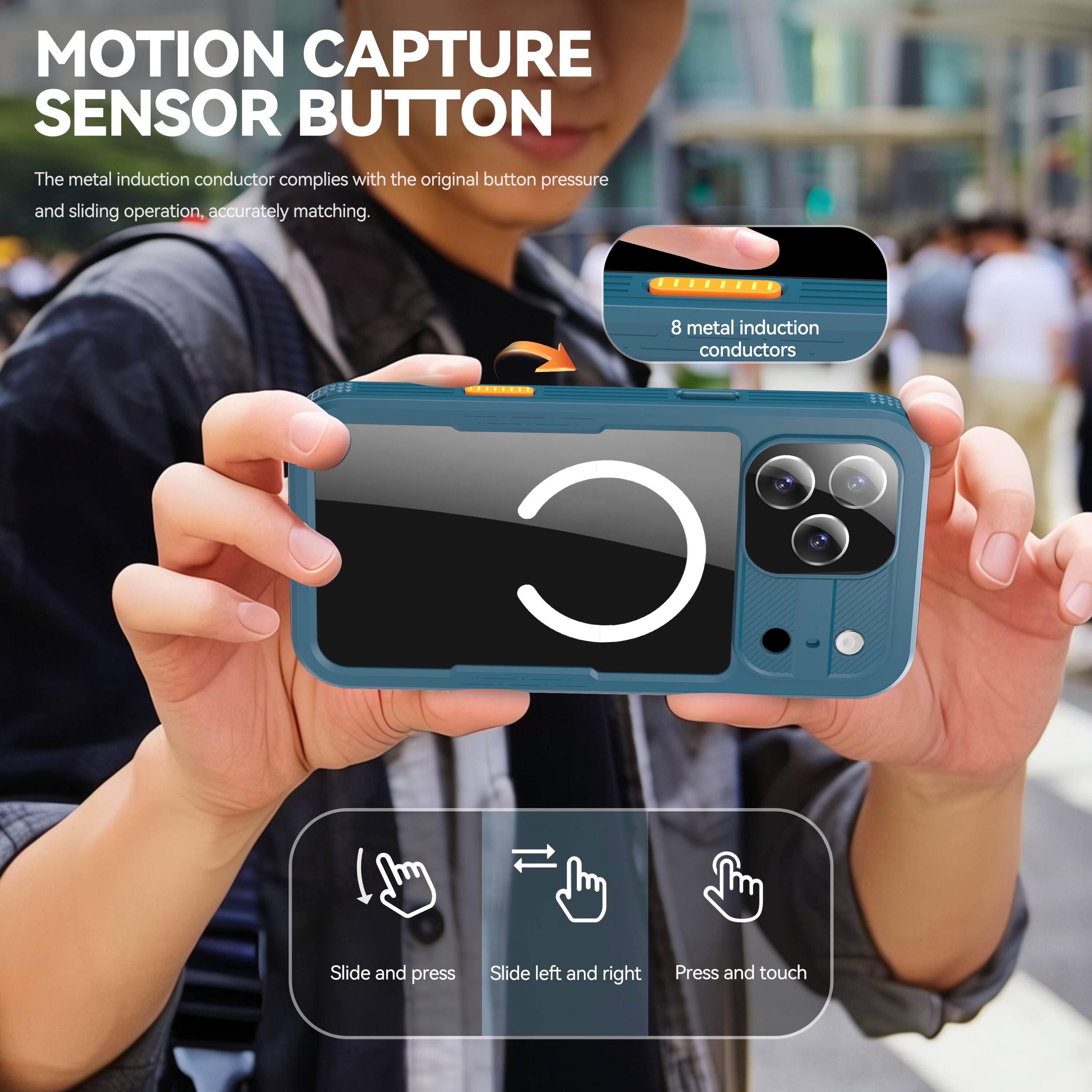 MOTION CAPTURE SENSOR BUTTON

The metal induction conductor complies with the original button pressure and sliding operation, accurately matching.

8 metal induction conductors

Slide and press
Slide left and right
Press and touch