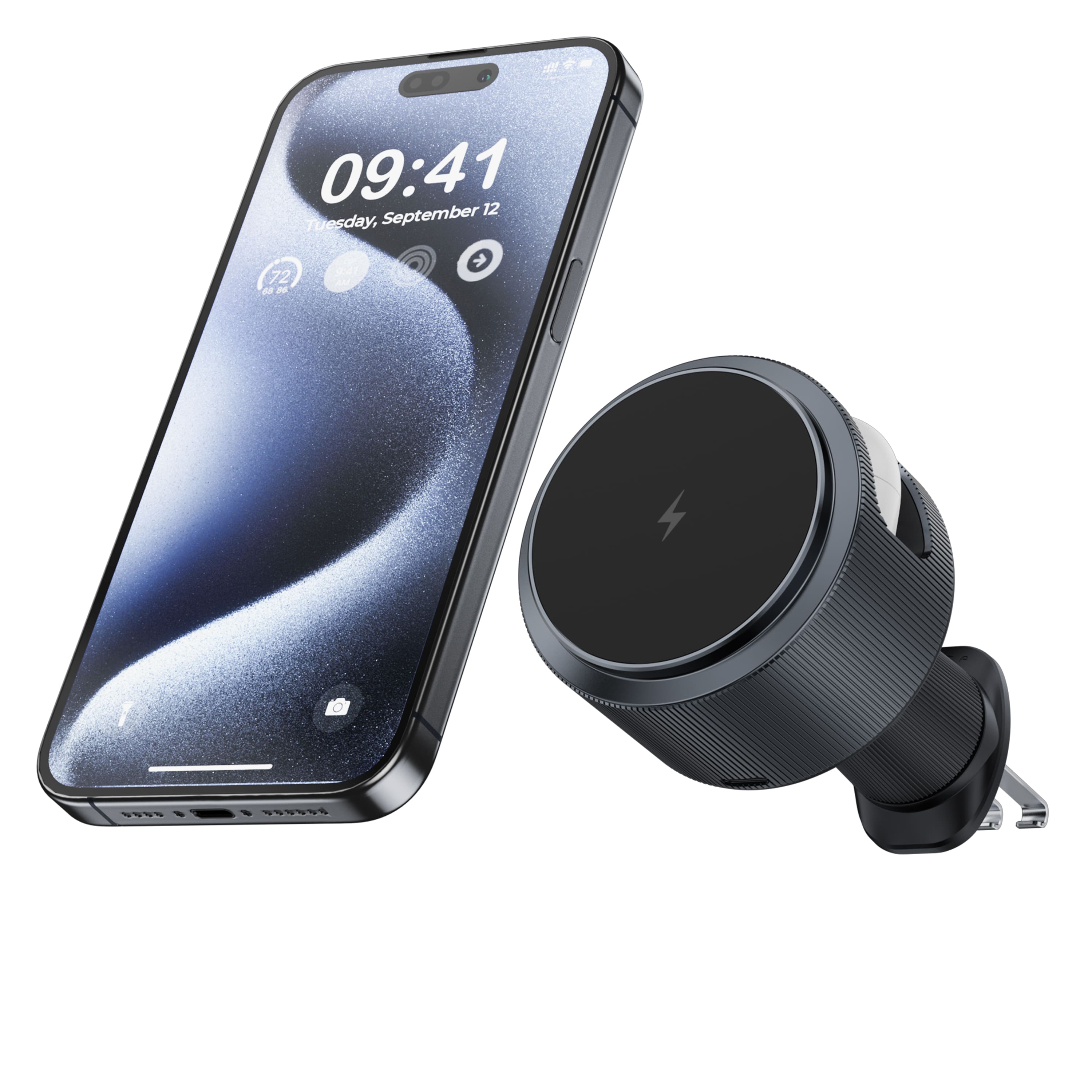 Brookstone - Magsafe Wireless Charging Car Phone Mount and Wireless Charging Airpod Holder