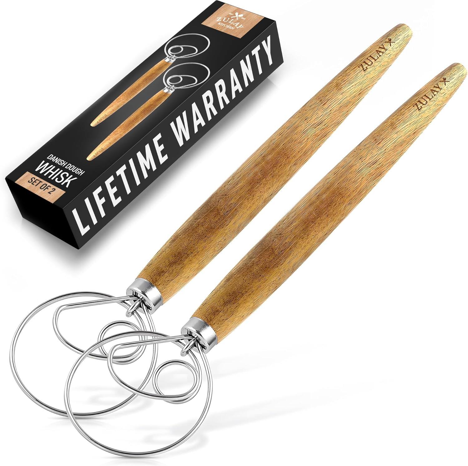 Zulay Lifetime Warranty Danish Whisk Dough Set of 2