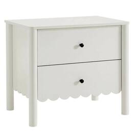 FurniFact - Bedside Nightstand with 2 Drawers in Elegant Finish - White