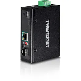 Trendnet - Industrial SFP to Gigabit PoE++ Media Converter (95W), TI-UF11SFP, 1 x Gigabit SFP Port, 1 x Gigabit PoE++ RJ45 - Unknown