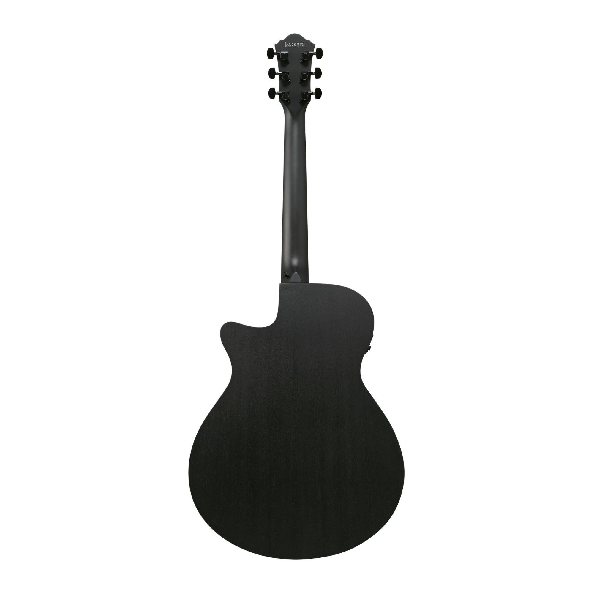 Angle. Ibanez - Ibanez AEG621 Black Out Acoustic Electric Guitar with Spruce Top.
