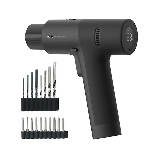 HOTO 12V Brushless Drill Digital Display 30 Precision Gears Variable Speed. 18 Screw Drill Bits Black QWLDZ001 Best Buy