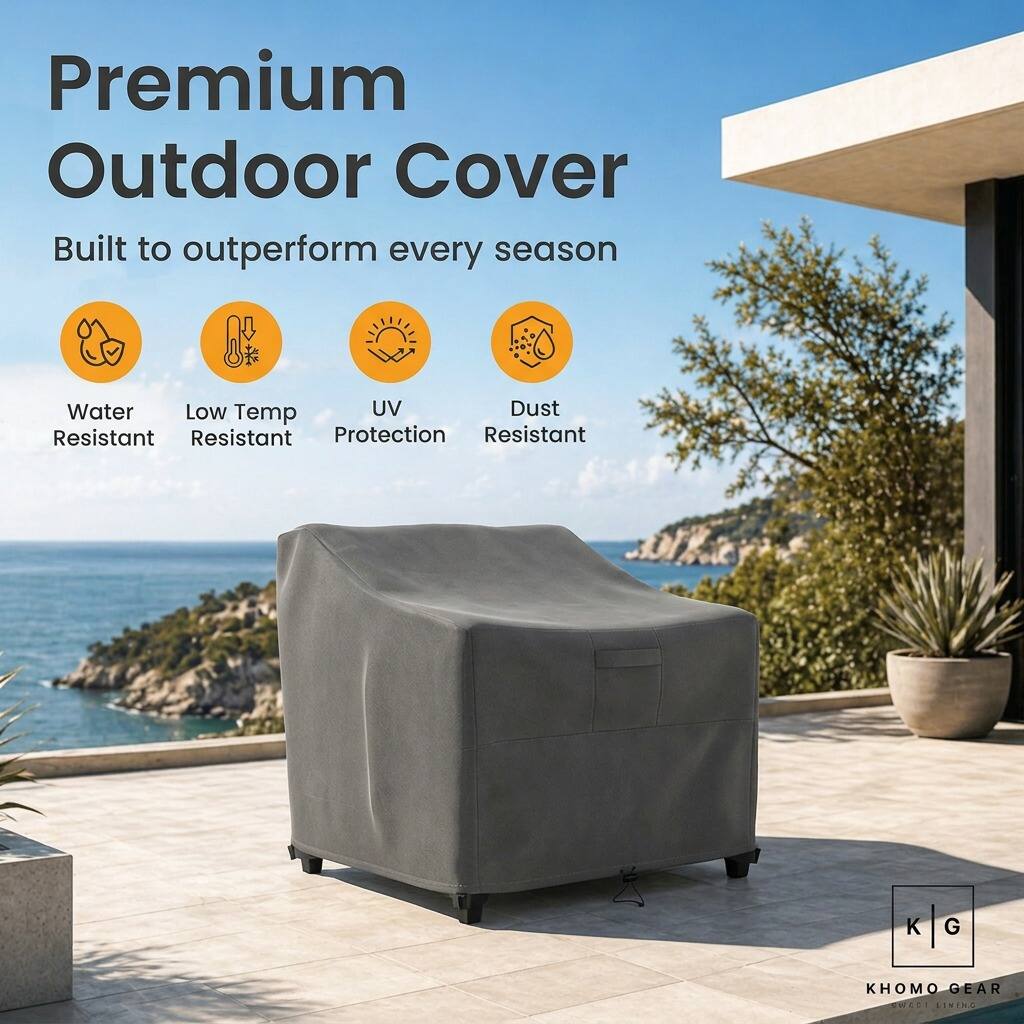Premium Outdoor Cover  
Built to outperform every season  

Water Resistant  
Low Temp Resistant  
UV Protection  
Dust Resistant  

KHOMO GEAR