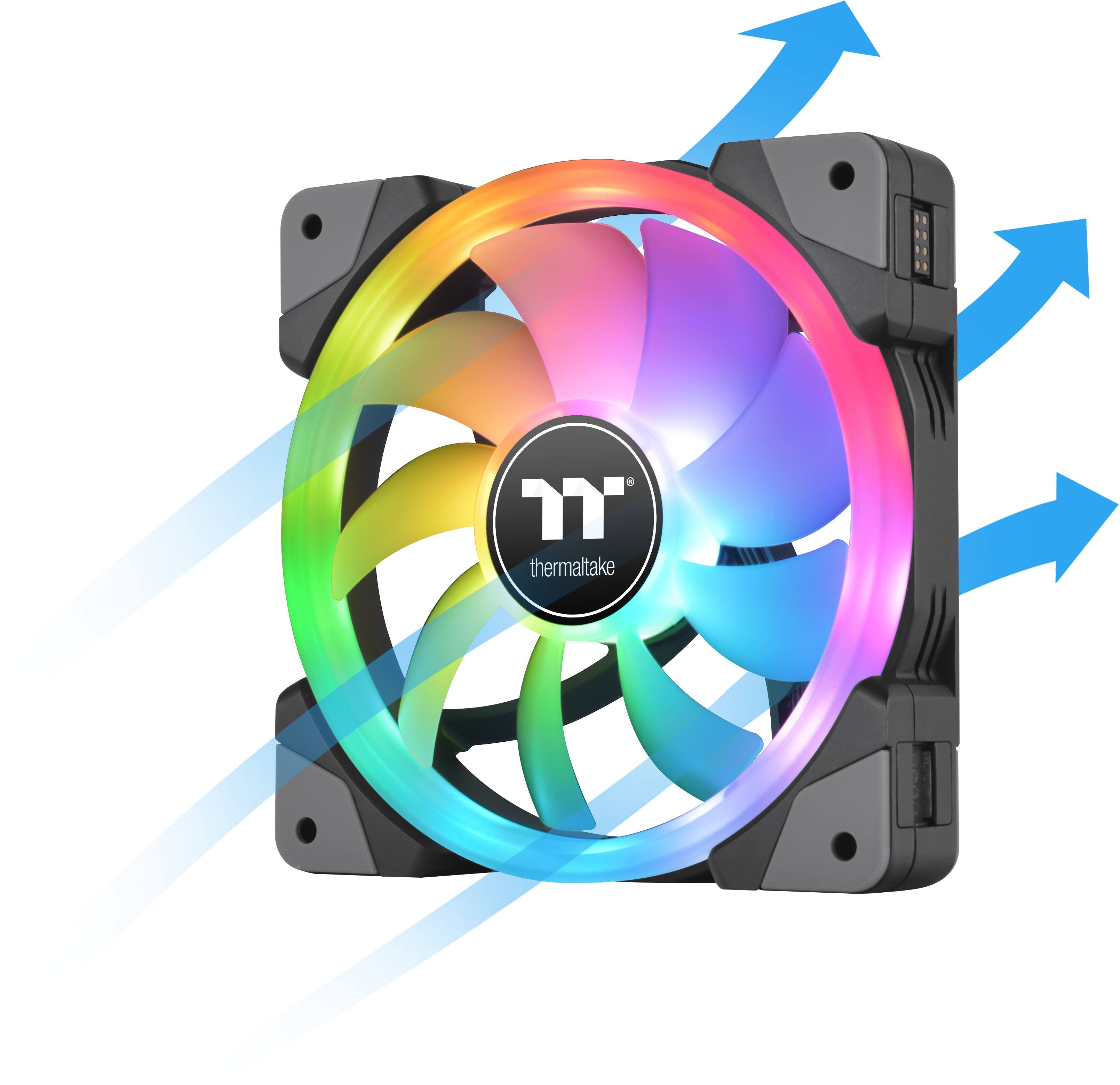 Alt View 12. Thermaltake - SWAFAN EX 12 RGB PC Cooling Fan TT Premium Edition (3-Pack) - Black.
