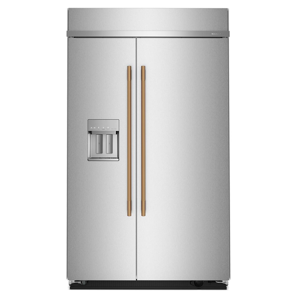 Alt View 3. KitchenAid - 29.4 Cu. Ft. Built-In Side-by-Side Refrigerator with Exterior Water and Ice Dispenser with Measured Fill - Stainless Steel with PrintShield Finish.