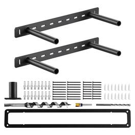 VEVOR - Floating Shelf Brackets 2 Pcs, 150 lbs/68 kg Weight Capacity, 16x6.2x1.5 inch / 406.4x157.4x38.1 mm - Black