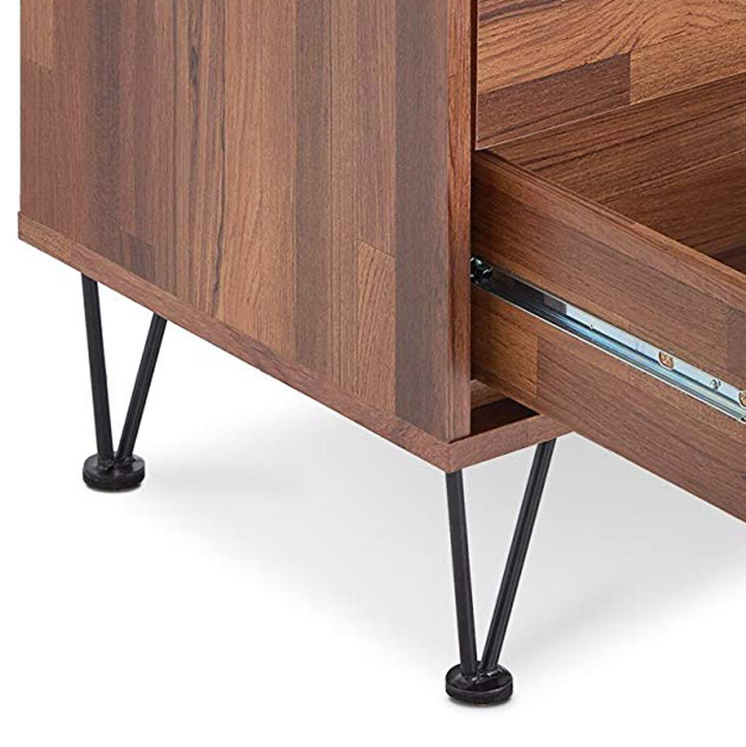 Alt View 1. Manhattan Lane - Contemporary 2 Drawers Wood Nightstand - Brown.