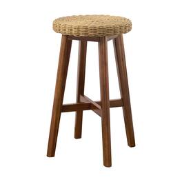 Alaterre Furniture - Round Backless Bar Stool, 24 Inch Counter Height, Wooden Chestnut Finish - Chestnut