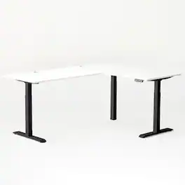Autonomous - Desk 2 L-Shaped Standing Desk Triple Motor 77 x 64 - Black-White