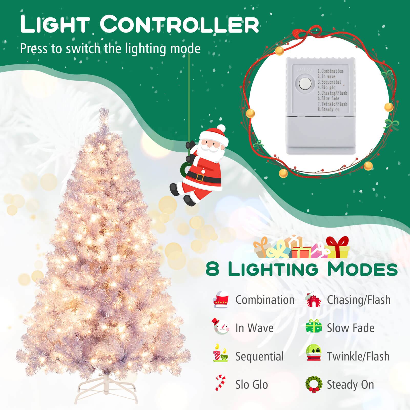 LIGHT CONTROLLER  
Press to switch the lighting mode

8 LIGHTING MODES  
1. Combination  
2. Sequential  
3. In Wave  
4. Slo Glo  
5. Chasing/Flash  
6. Slow Fade  
7. Twinkle/Flash  
8. Steady On