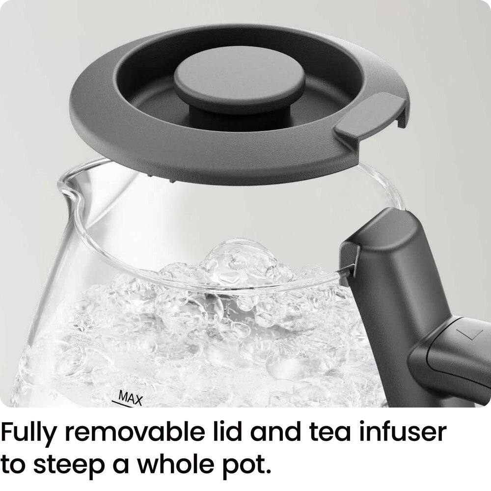 Fully removable lid and tea infuser to steep a whole pot.