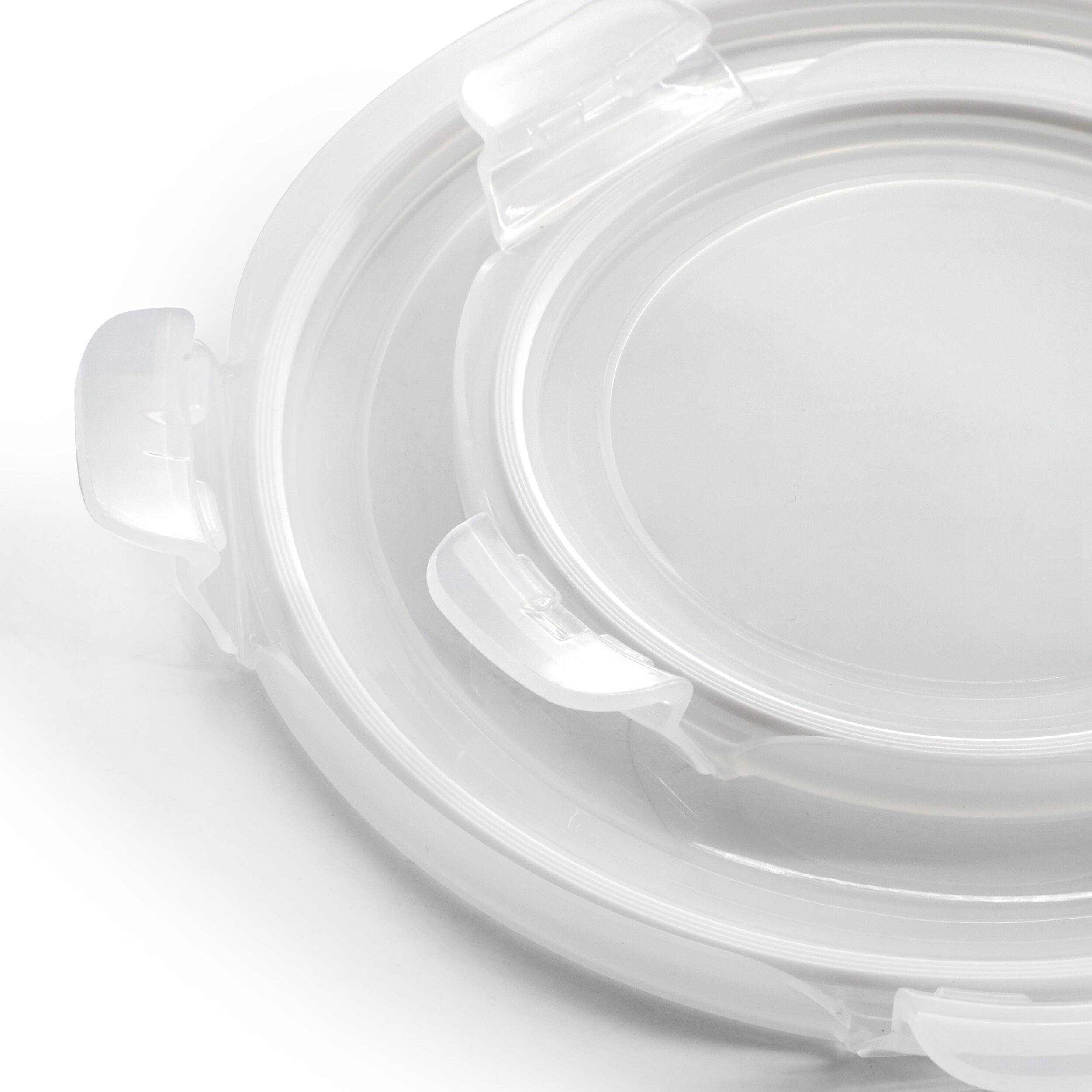 Back. Gibson - Gibson Home House Specials 4 Piece Borosilicate Glass Round Storage Container Set with Snap Lids - Clear.