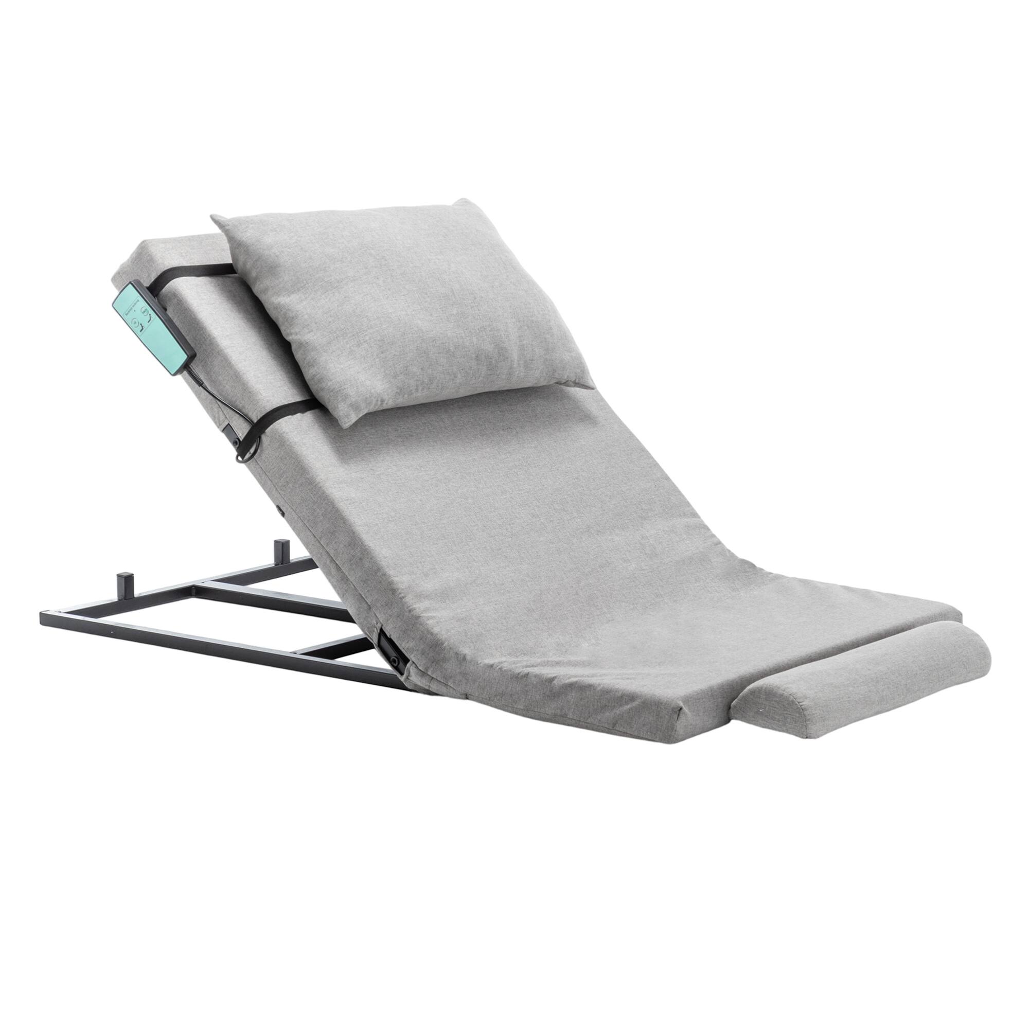 Alt View 6. GOODSILO - Electric Adjustable Bed Backrest with Remote Control for Comfortable Sitting and Reclining - Grey.
