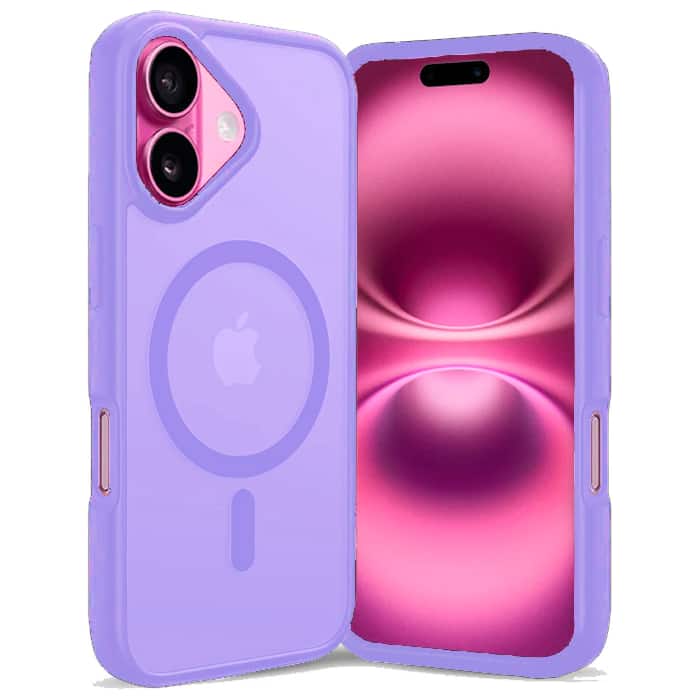 Front. Entronix - Entronix Magnetic Case for iPhone 17 - Translucent Frosted Matte, Rugged Protection - Purple.