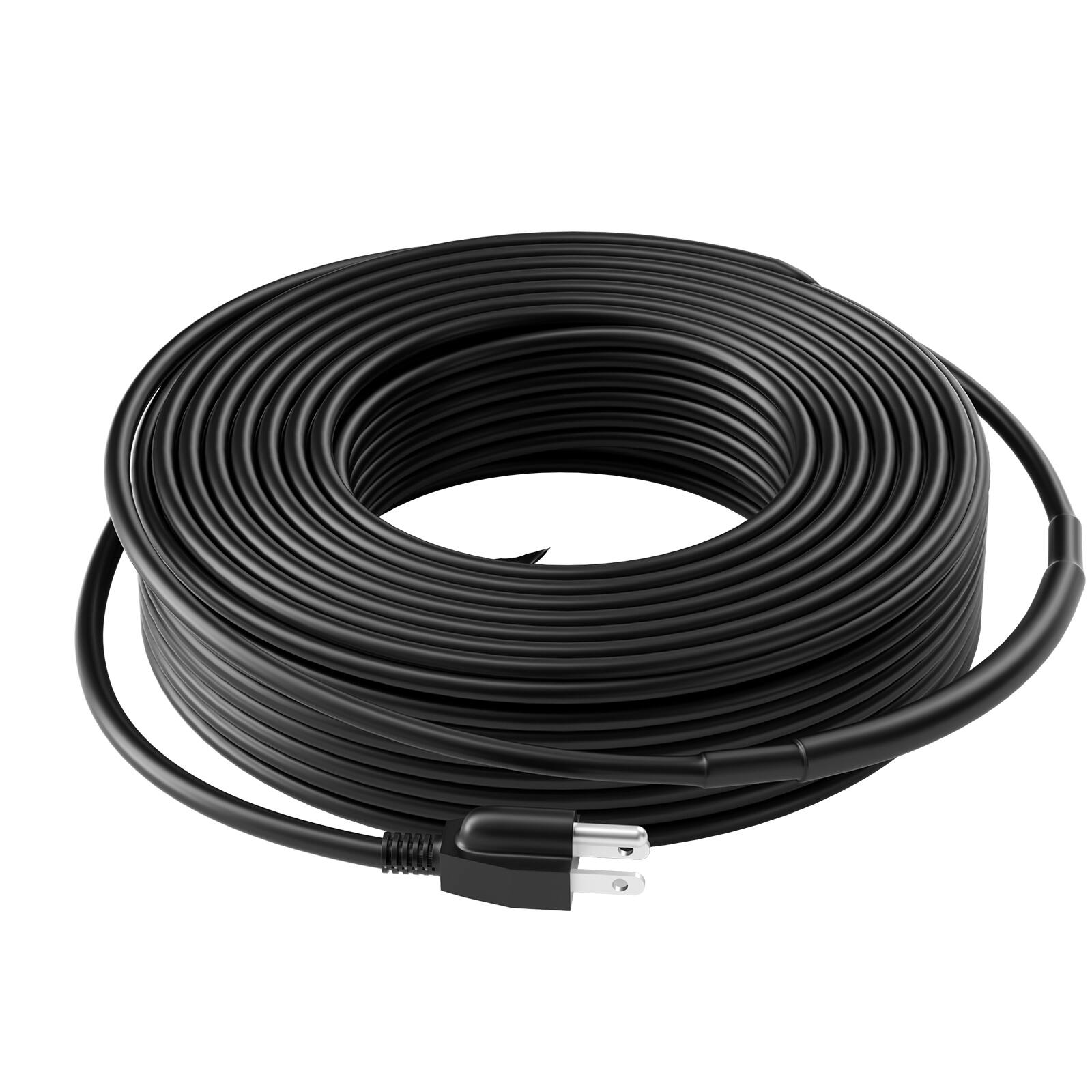 Alt View 4. VEVOR - Self-Regulating Pipe Heating Cable, 140FT 5W/FT Heat Tape for Pipes, Roof Snow Melting De-icing, Gutter and Pipe Freeze - Black;Orange.