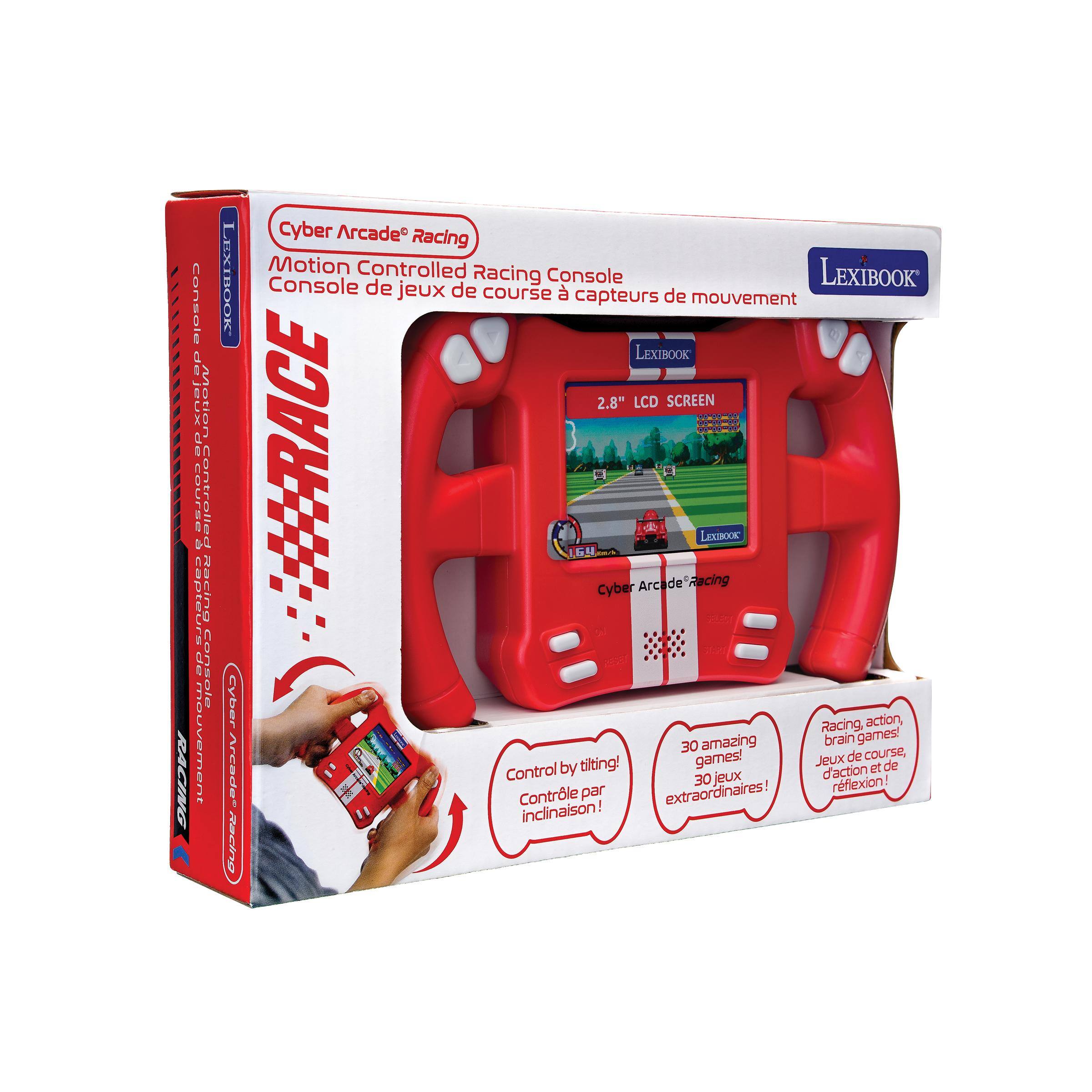 RACING

Console de jeux de course à capteurs de mouvement

LEXIBOOK Cyber Arcades Racing

Cyber Arcade Racing Motion Controlled Racing Console LEXIBOOK

Console de jeux de course à capteurs mouvement LEXIBOOK RACE 2.8 LCD SCREEN LEXIBOOK 164

Arcade Racing Racing, action, 30 amazing brain games! Jeux de course, d'action et de 30 jeux de réflexion! Contrôle par inclinaison!