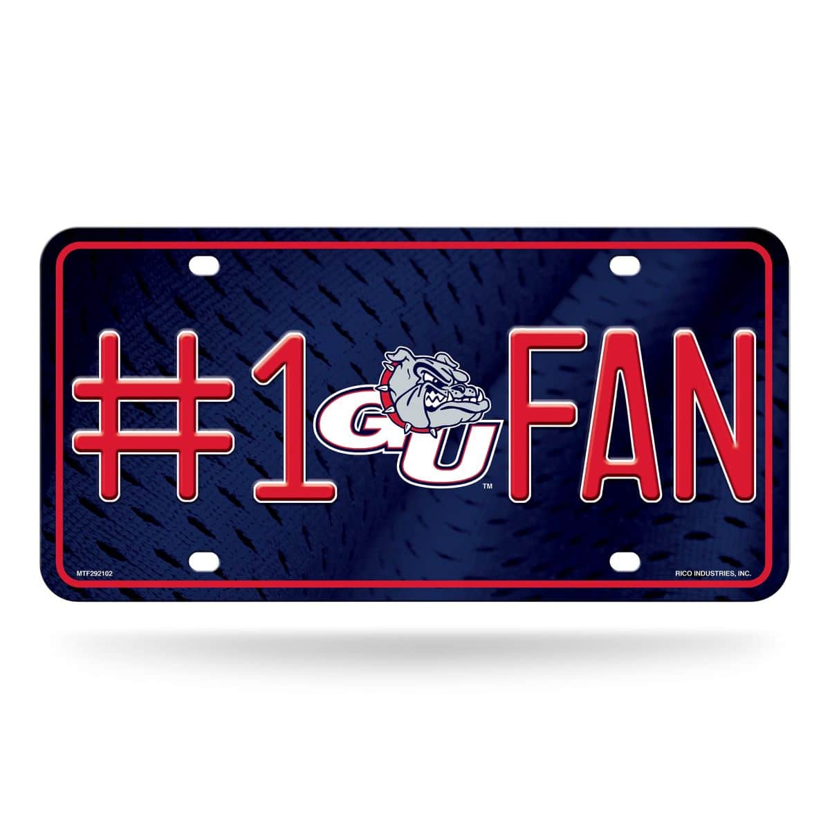 Rico Industries - Gonzaga Bulldogs #1 Fan Metal License Plate Tag - Number One! Let's Go - Multi