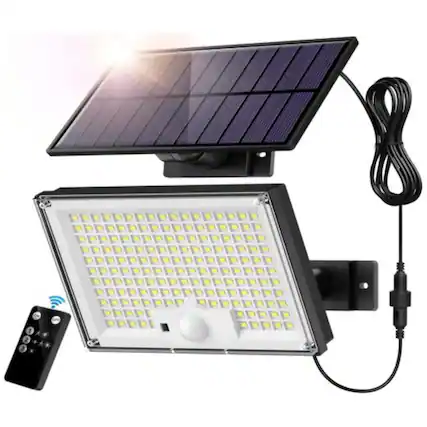 Front. Auledio - 1pc Split-Type Outdoor Solar Light with Motion Sensor, 172LED White Light, Waterproof for Porch Patio Yard Garage - White light.