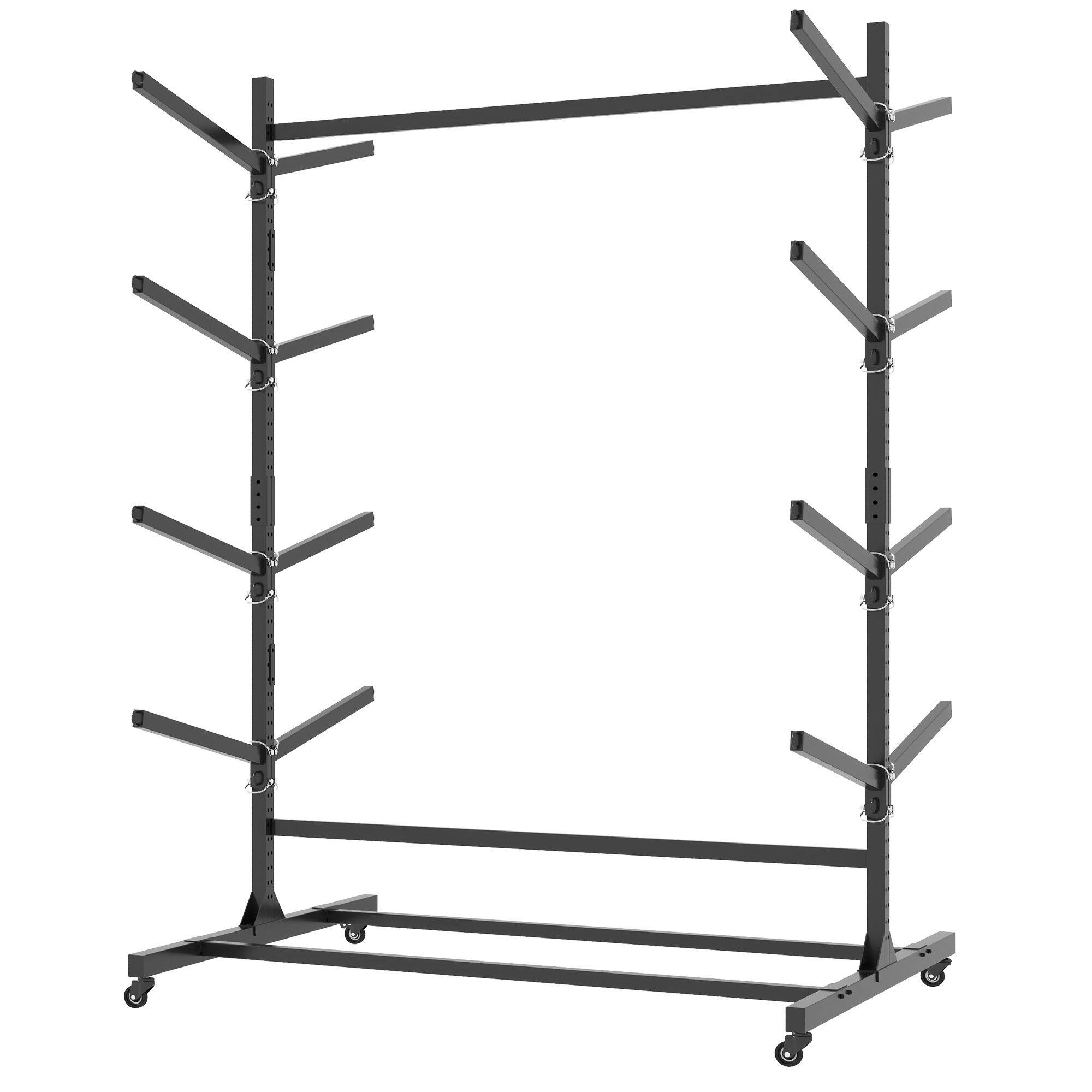 Alt View 1. Mirfee - Heavy Duty Freestanding Kayak Storage Rack Holds 8 Boats - Black.