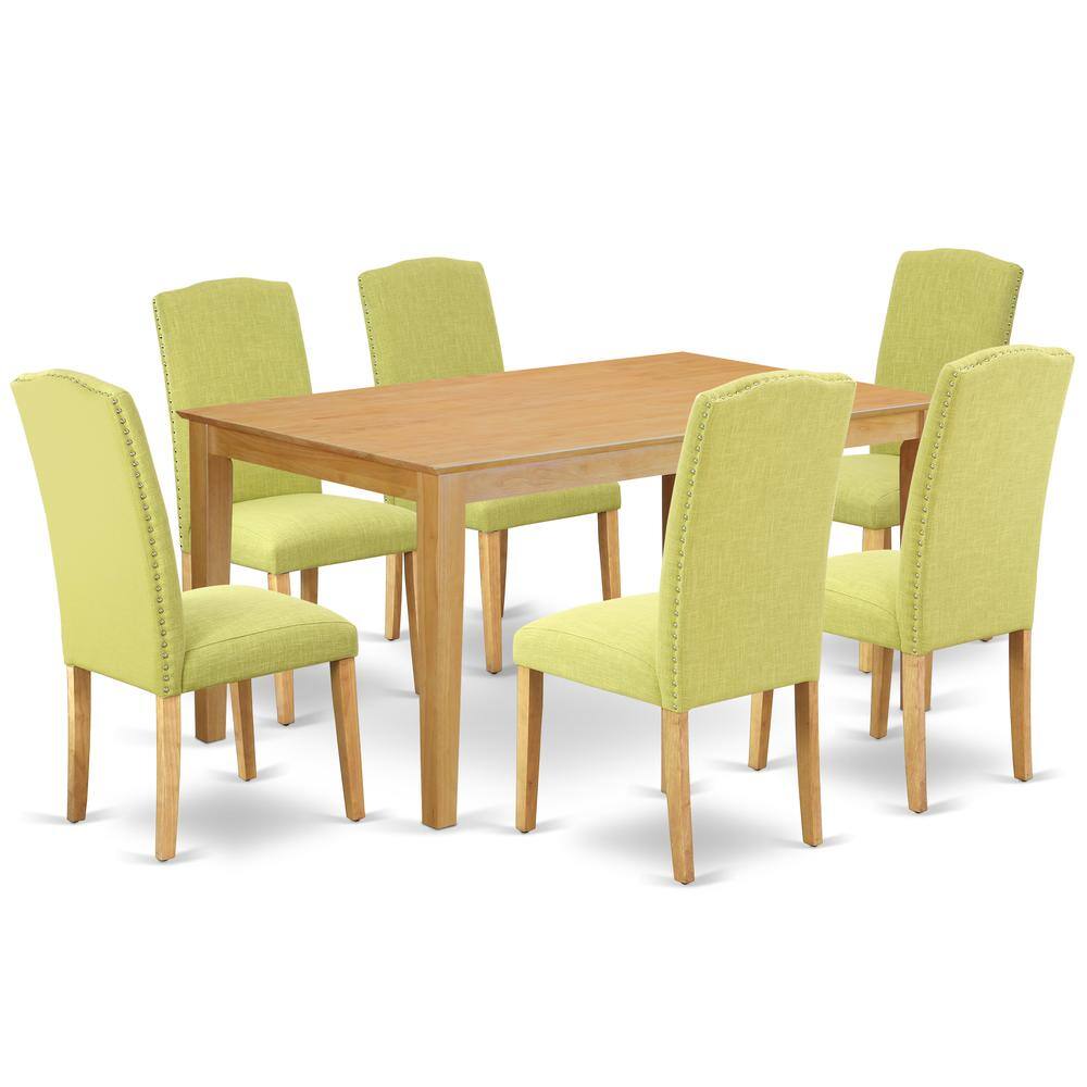 Back. East West Furniture - Dining Room Set Oak - Brown.