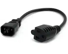 Front. Startech - 1ft Computer Power Cord IEC 320 C14 to NEMA 5-15R.