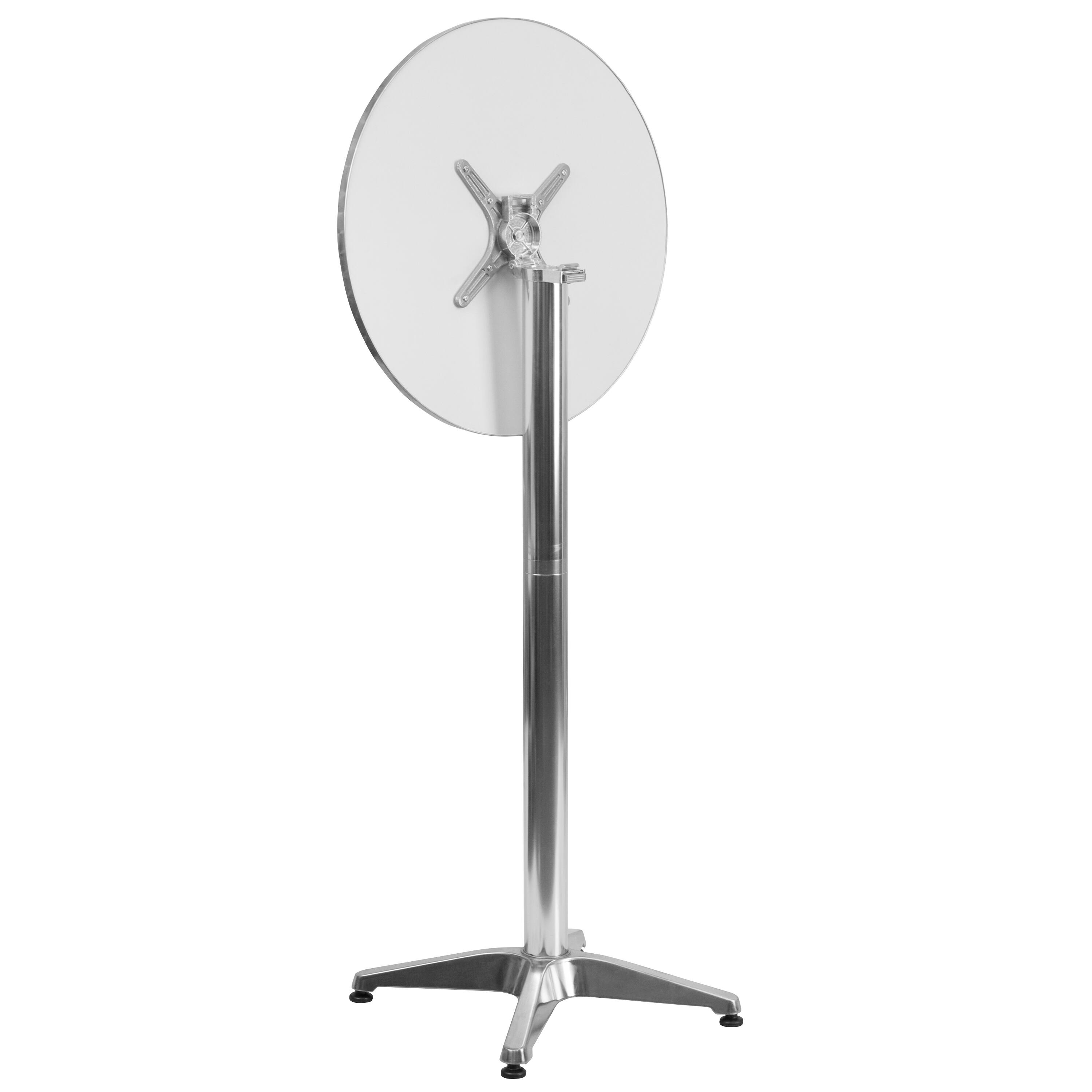 Alt View 4. Emma + Oliver - 23.25" Round Aluminum Indoor-Outdoor Bar Height Table with Flip-Up Table - Aluminum.