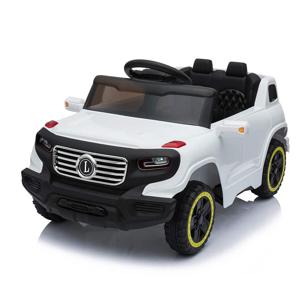Winado - 6V Ride on Car, Electric Battery Powered Ride On Toys Kids Car w/Parent Remote, Wider Seat, LED Light, Normal Music - 1 YeWhite