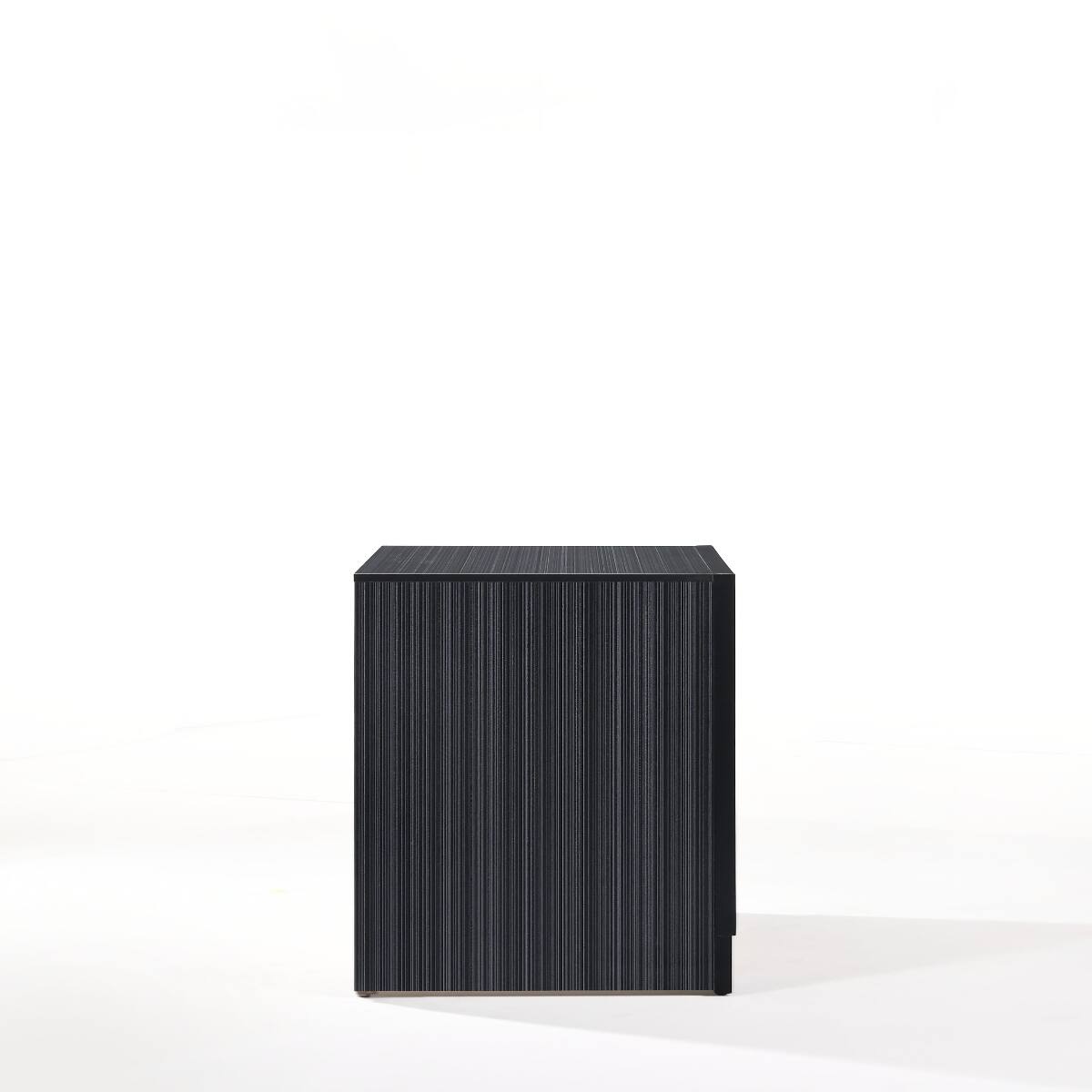 Alt View 2. Loheer - Loheer Black Nightstand with Drawers and Felt Lined Jewelry Storage - Black.