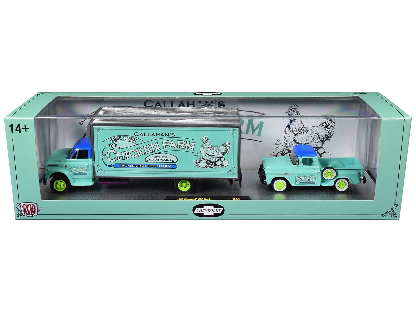 14+ CALLAHAN'S EST. 1955 FARM CHICKEN FARM FRESH EGGS DAILY HAPPY ROOSTERS MENS FARM FRESH EGGS DAILY CL CTrd M M2 T C E C - CHEVROLET
