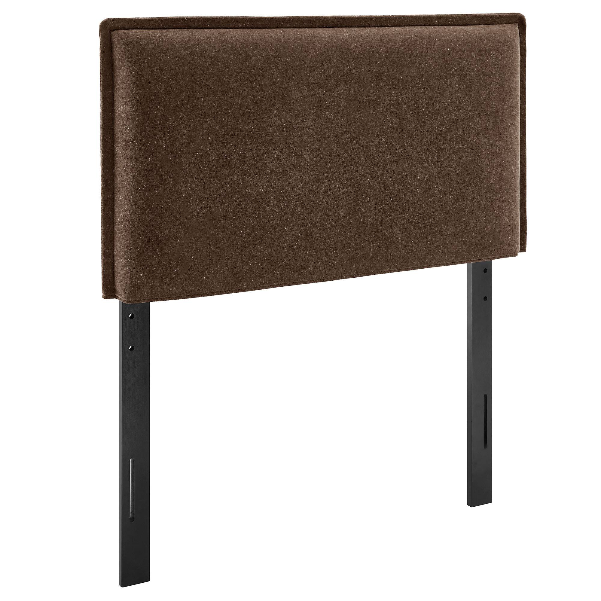 Angle. Modway - Camille Upholstered Linen Blend Headboard by Modway - Cocoa.