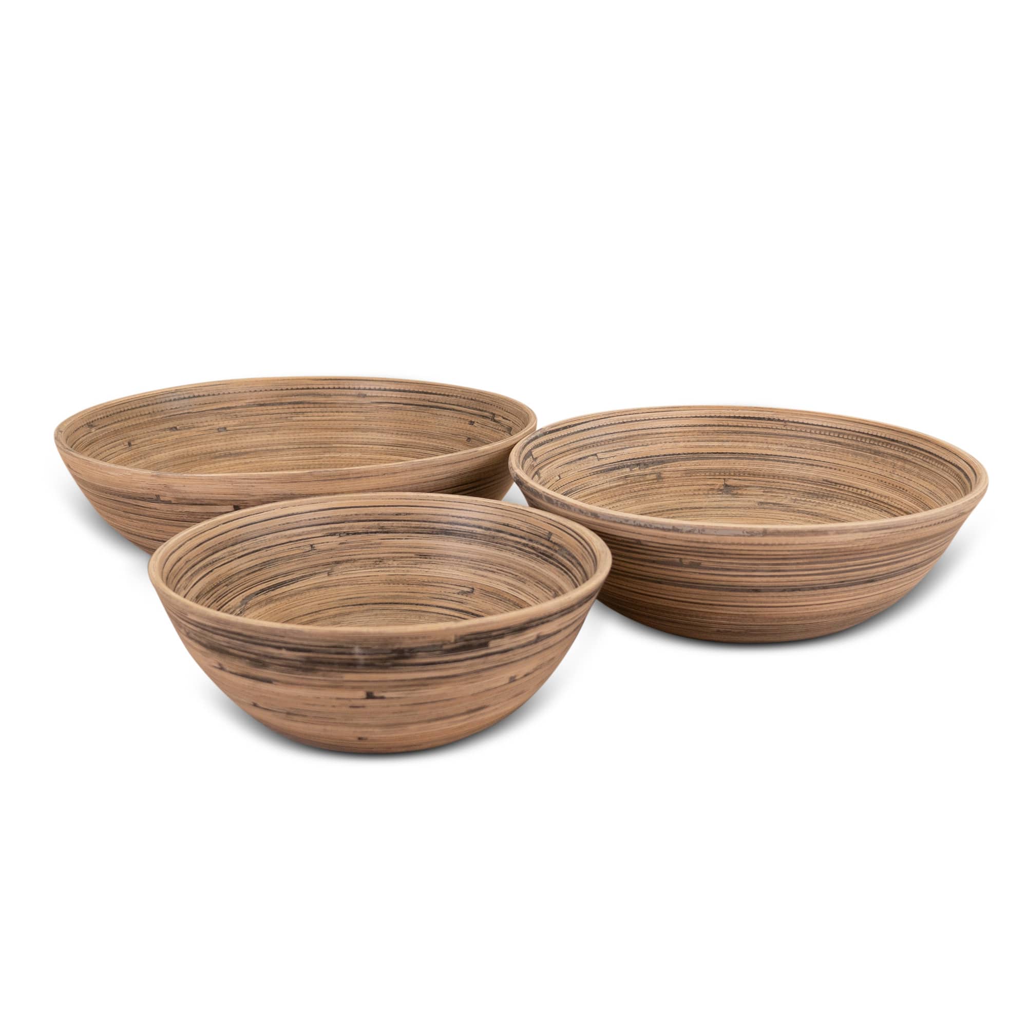 Lexa - Bamboo 3-Piece Bowl Set, 12, 10, 8 Inch, Black Bamboo - Black/Natural price history on PriceWatchPro