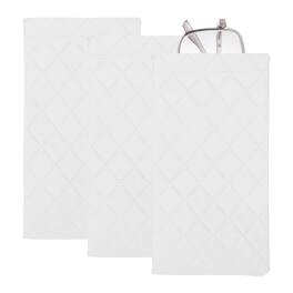 Unique Bargains - 3pcs Squeeze Top Sunglass Pouch, Lattice PU Leather Soft Eyeglass Pouch, Portable Travel Storage for Women/Men - White