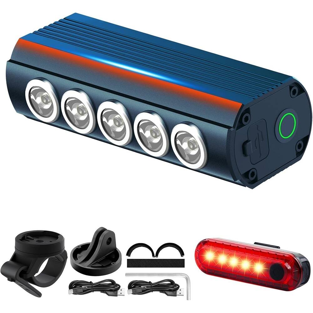 RTMB - Super Bright Bike Light Set – USB Rechargeable, IPX5 Waterproof, Black