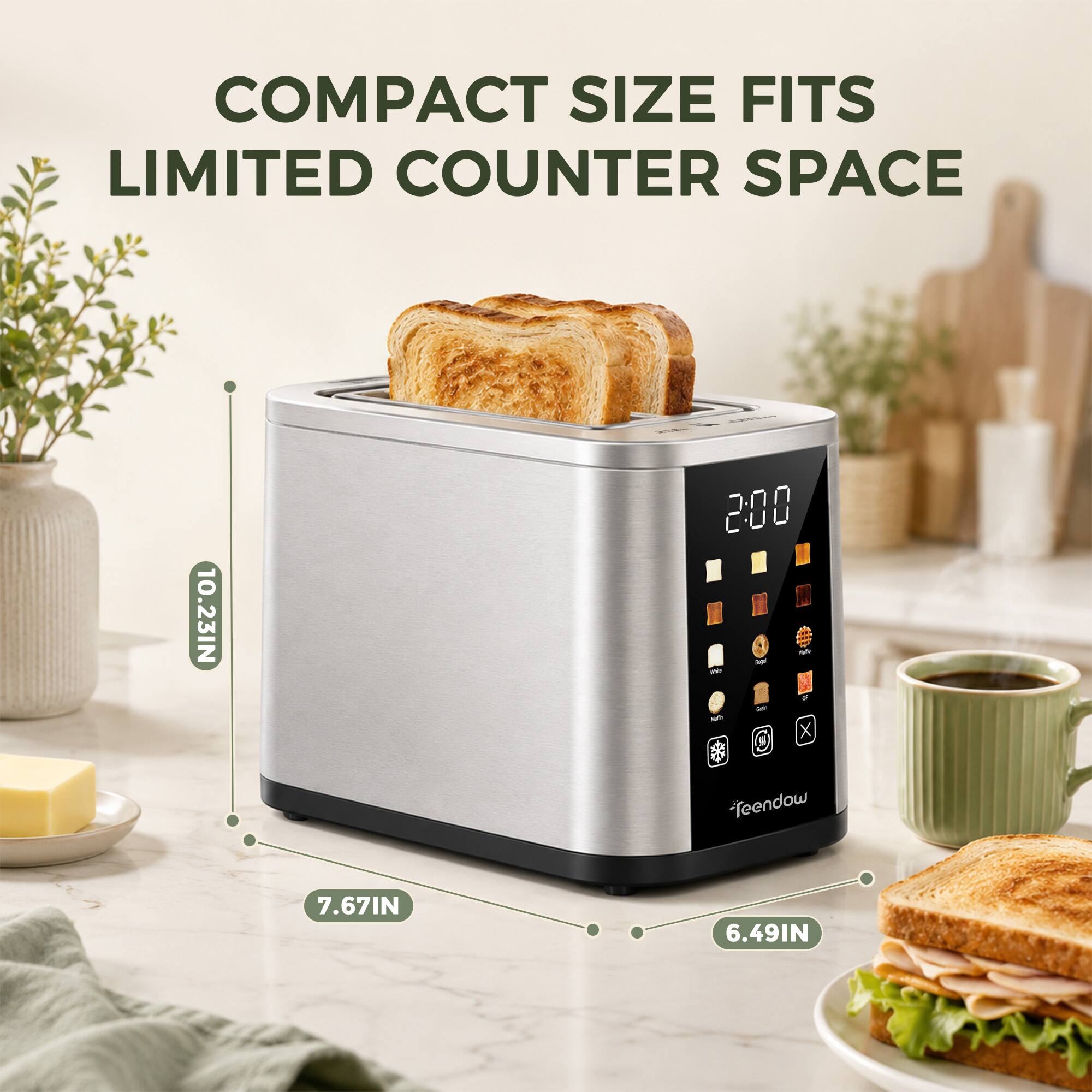 COMPACT SIZE FITS LIMITED COUNTER SPACE

10.23IN

200 - Daily - X feendow

7.67IN

6.49IN
