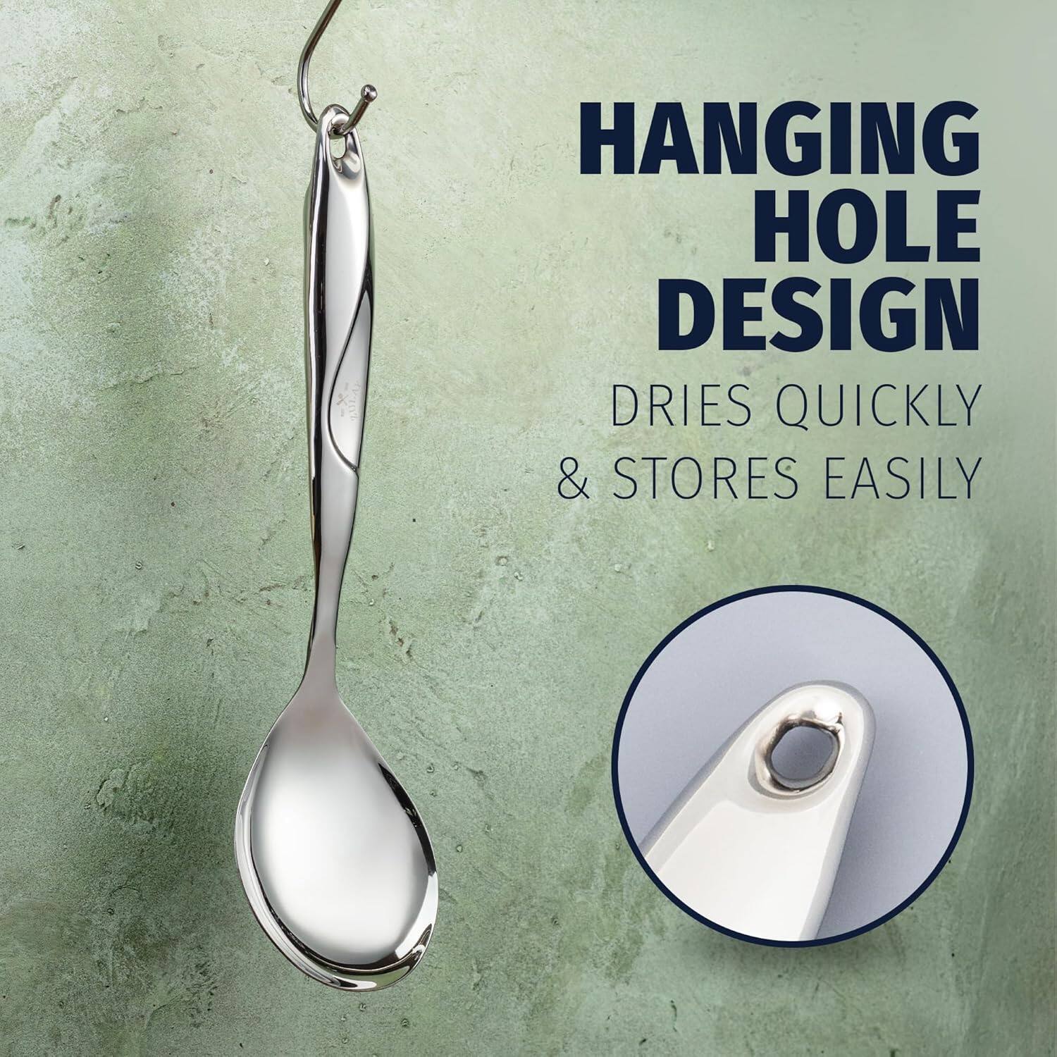 HANGING HOLE DESIGN  
DRIES QUICKLY & STORES EASILY