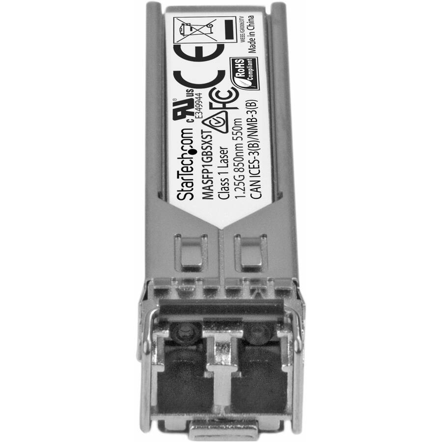 I WEEE/GK0063TV China in E Made C RoHS Compliant us R  E349944 com GBSXST 550m ICES-3(B)/NMB-3(B) StarTecho MASFP1GBSX Laser 1 850nm Class 1.25G CAN