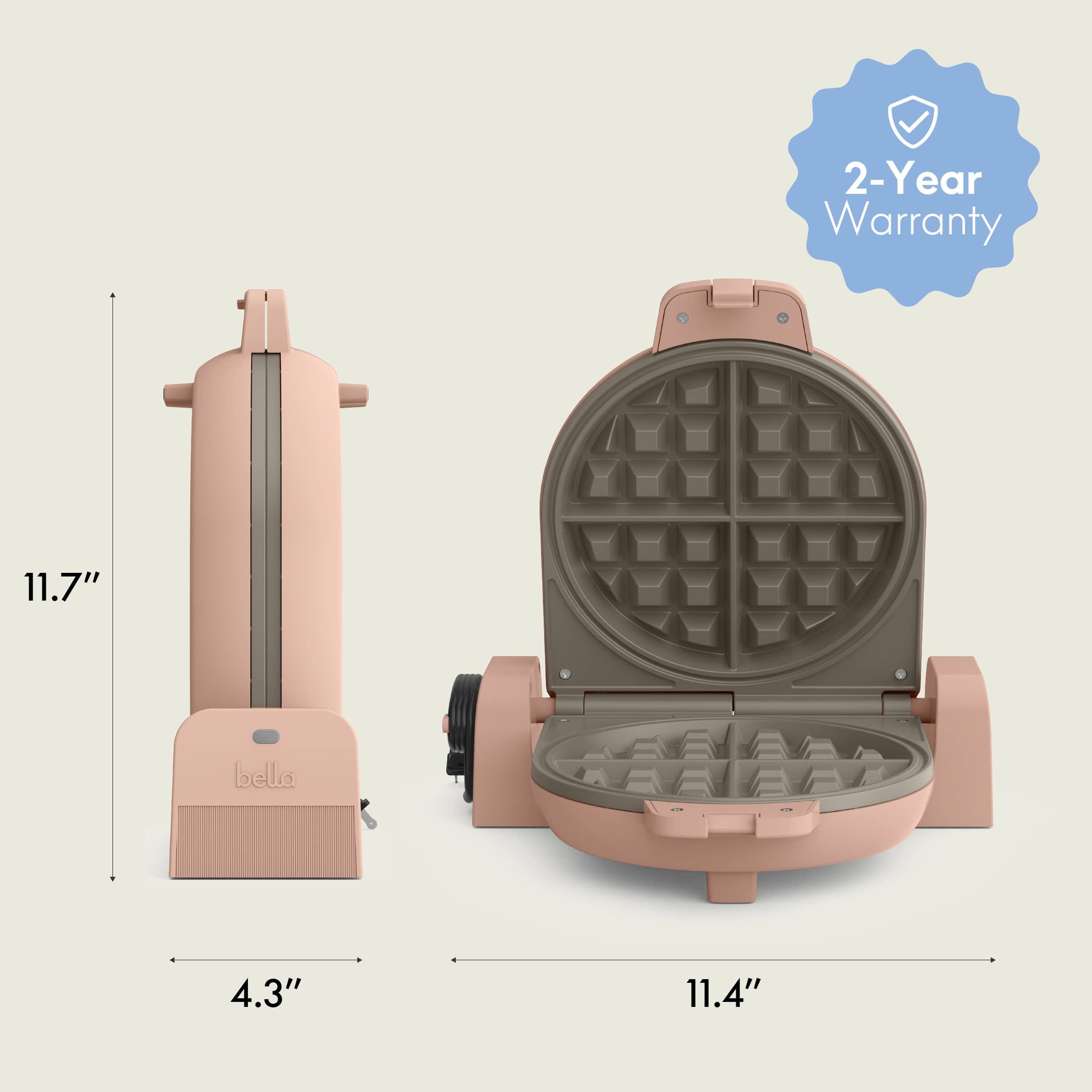 2-Year Warranty
11.7"
4.3"
11.4"