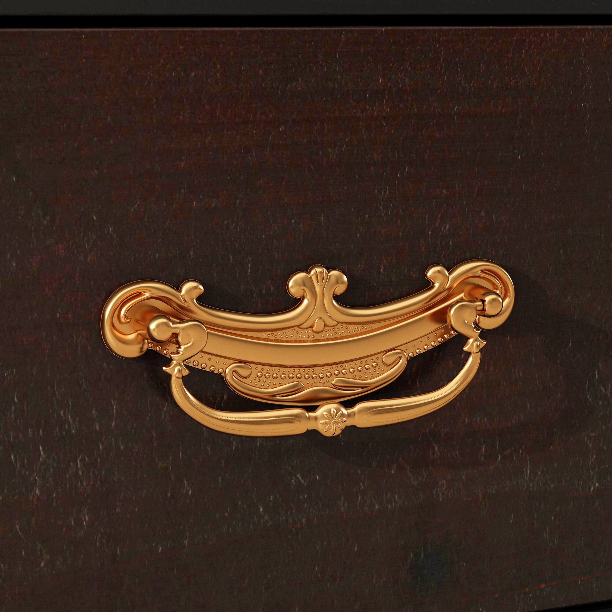 Alt View 4. Famapy - Classic Style Display Cabinet Glass Showcase for Collectibles, Books, Fixed Multi-Level Shelves, Elegant Antique Design - Black & Golden.